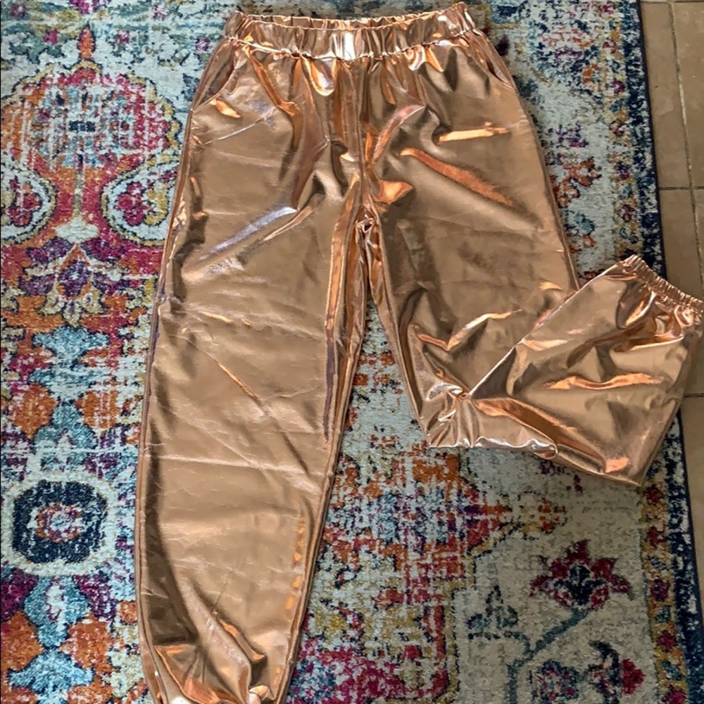 Metallic Rose Gold Hammer Time Pants